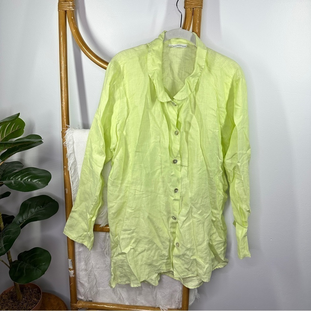 Bryn Walker Lime Green Blouse sz L